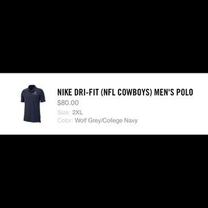 Nike Dri Fit NFL Cowboys Men’s Polo